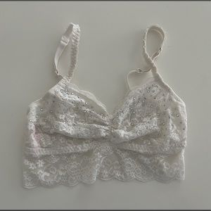 Victoria’s Secret pink bralette one white with Swarovski crystals XS